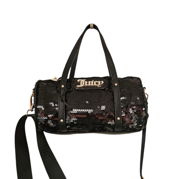 Juicy Couture Queen Of Everething Black Sequin Mini Barrel Bag With The Strup. - Picture 3 of 6